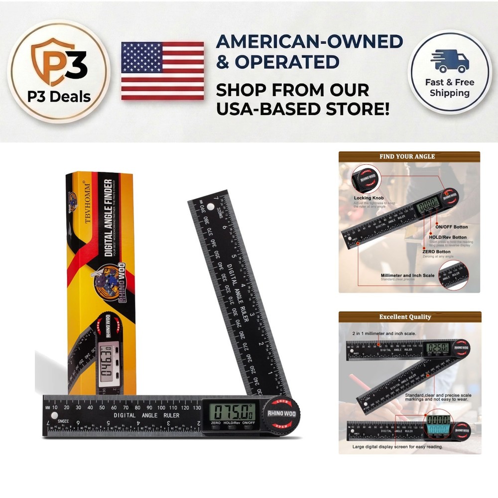 Precision Digital Angle Finder Protractor - 7 Inch Tool for Woodworking Lovers