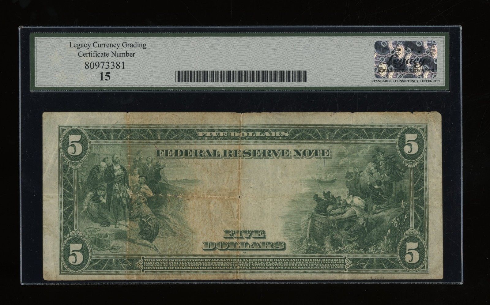 DBR 1914 $5 FRN Chicago Fr. 871c Legacy 15 Serial G61502269B