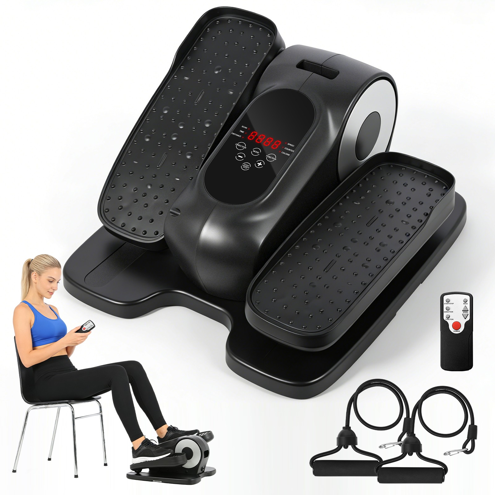 Under Desk Electric Elliptical 12 Speed Remote Control Seated Pedal Exerciser
