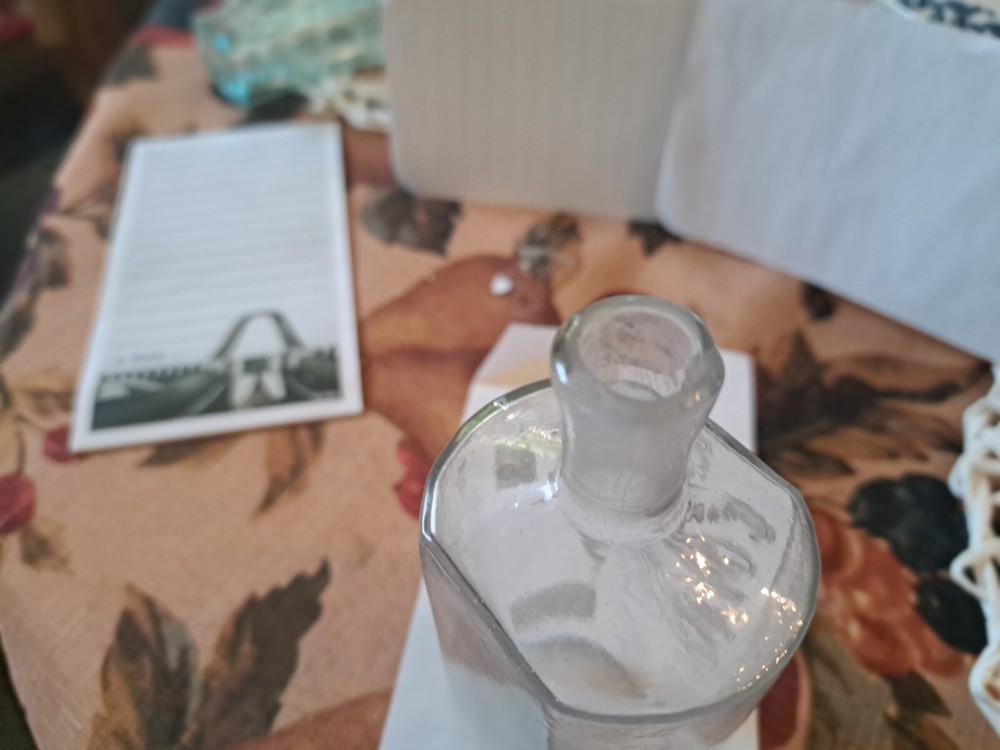 Open Pontil Cologne two rounded sides two flat side N- 37. Clear Little Cloudy