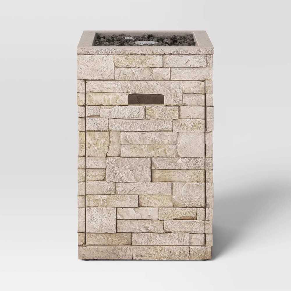 16" Stack Stone Liquid Propane Column Fire Pit Light Brown 30,000 BTU