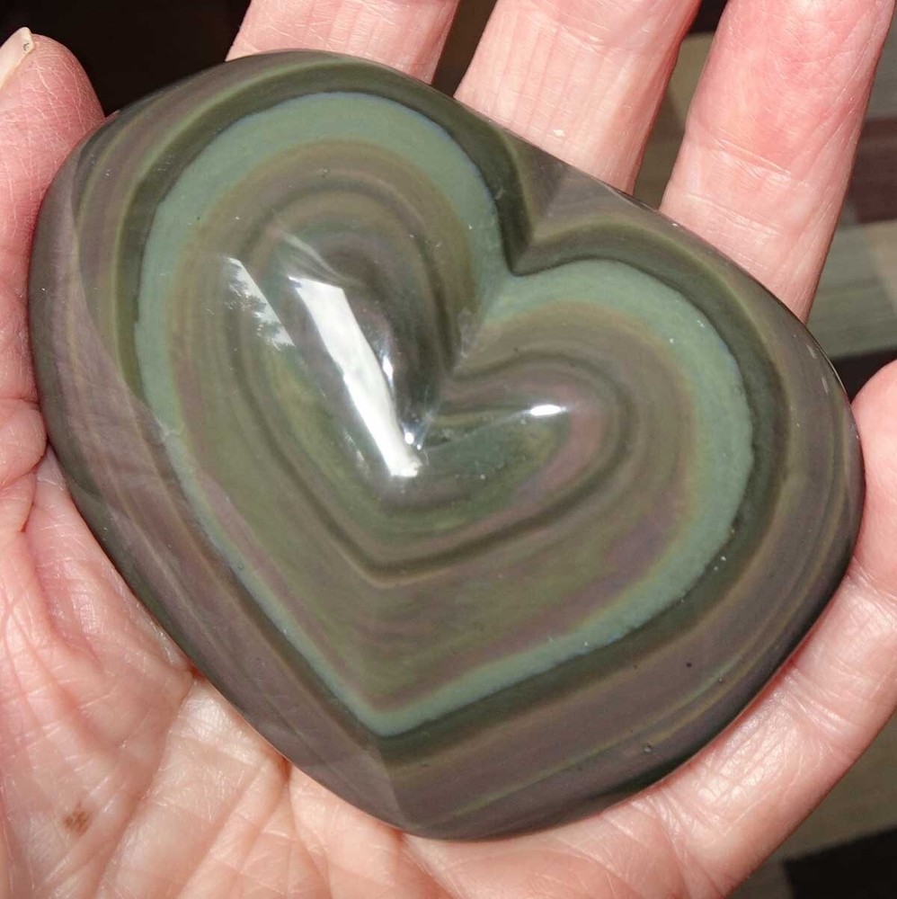 Rainbow Obsidian Heart-Shaped Large Stone - Mexico sc731f