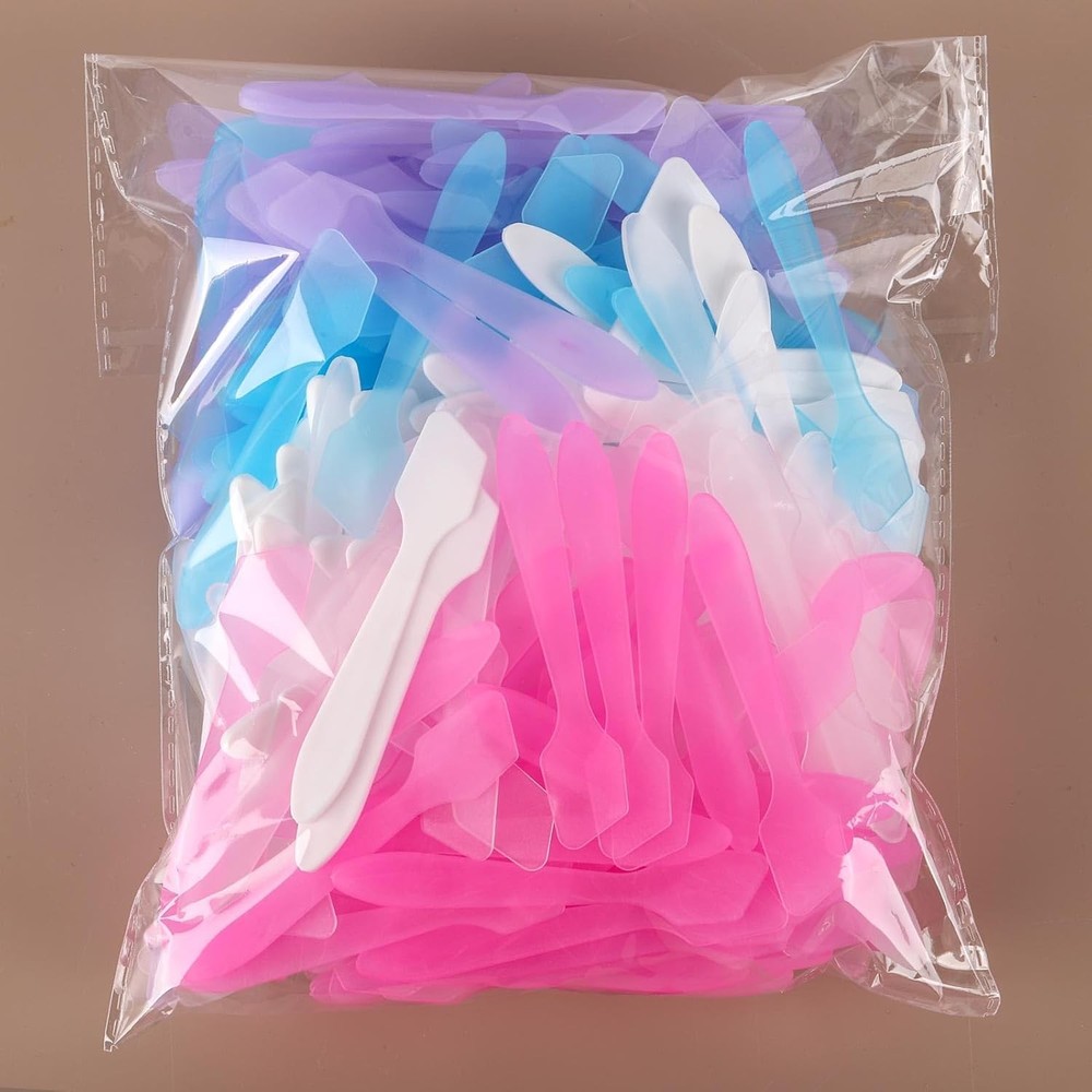 5pc Random Mini Cosmetic Spatulas Disposable Plastic Spatulas