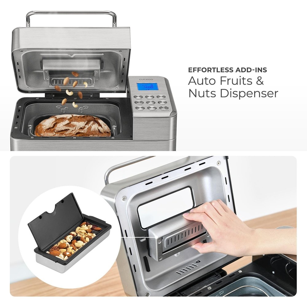 Bread Maker Machine with 15 Menu Options + 3 Crust Colors, 2 lbs Bread Machin...