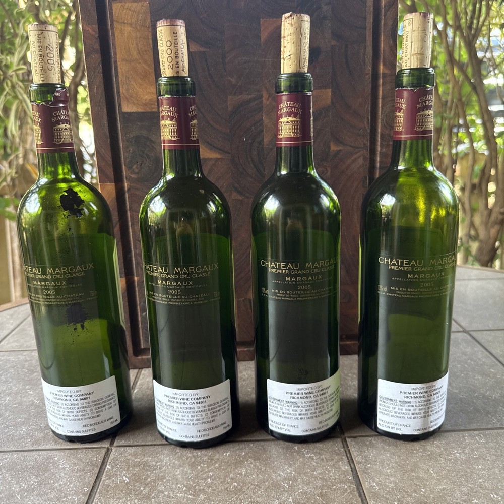 (4) 2005 Chateau Margaux Empty Bottles With Corks