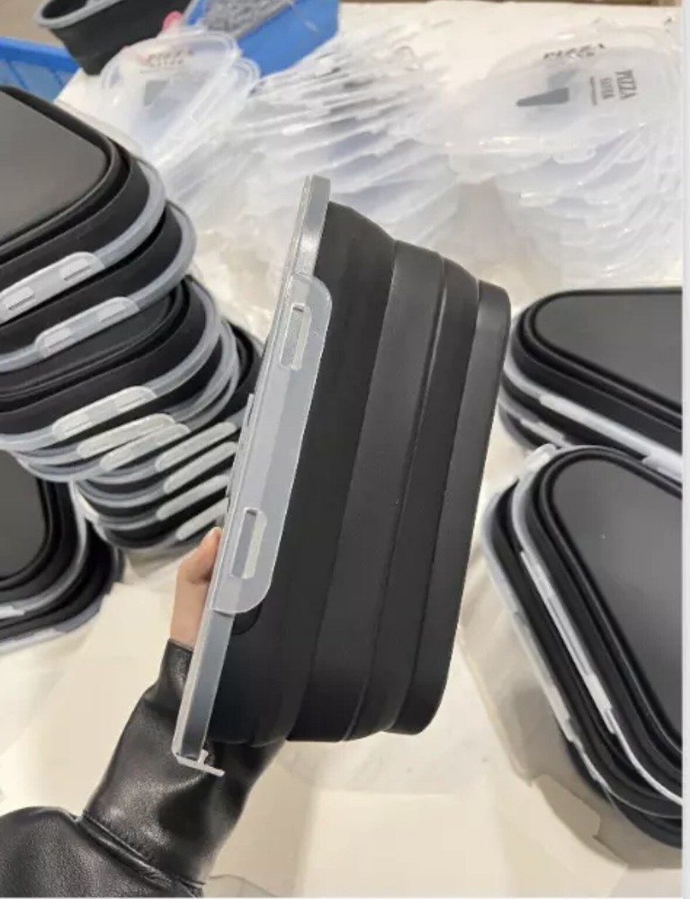 Pizza Storage Container Box Foldable Triangle Reusable Pack Container Multiuse