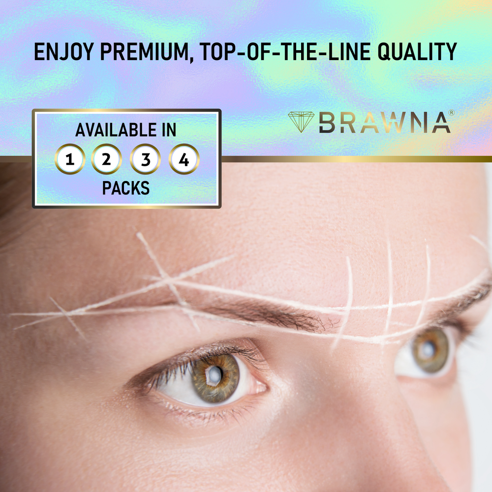BRAWNA White Brow Mapping String for Eyebrow Measuring - Microblading Supplies