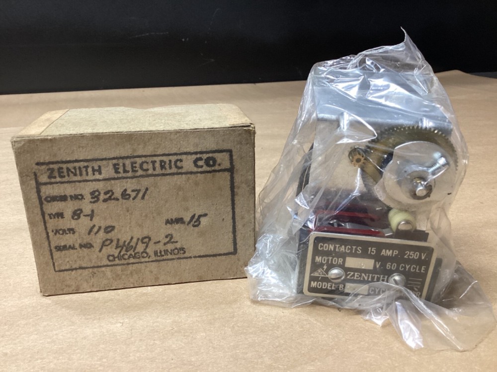Zenith Cycle Timer Model B - 1   15AMP MOTOR 115 #114F206*CO