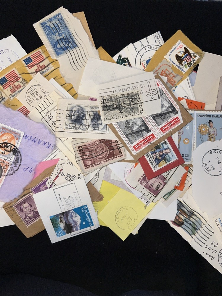 Postage Stamps Cancelled Postmarked For Crafts Decoupage. 1 Oz