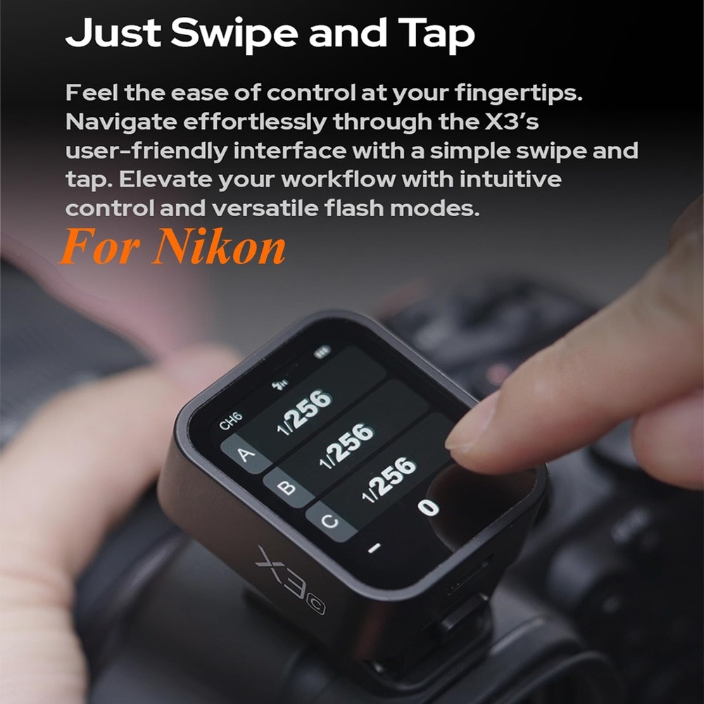 X3N TTL Wireless Flash Trigger,Touch Screen Flash Transmitter for Nikon Camer...