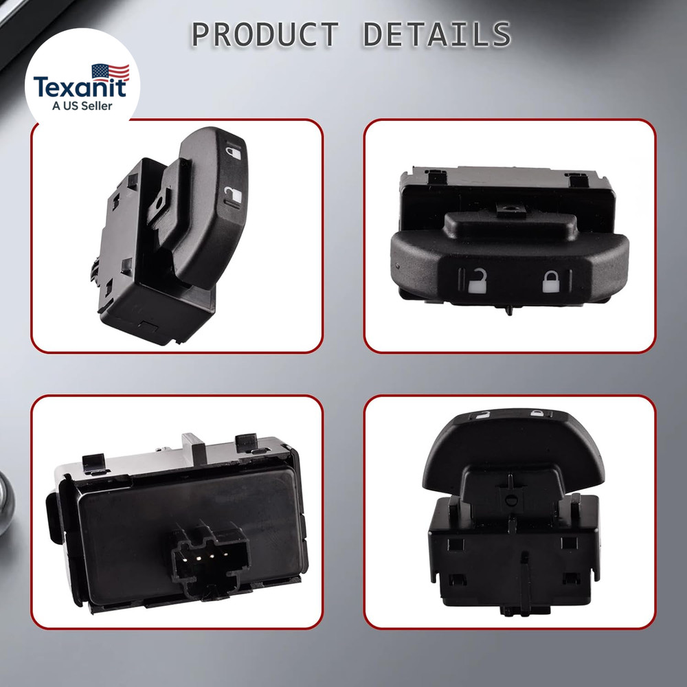 Front Power Door Lock Switch Compatible with 2009-2014 Ford F-150, Switch Assemb
