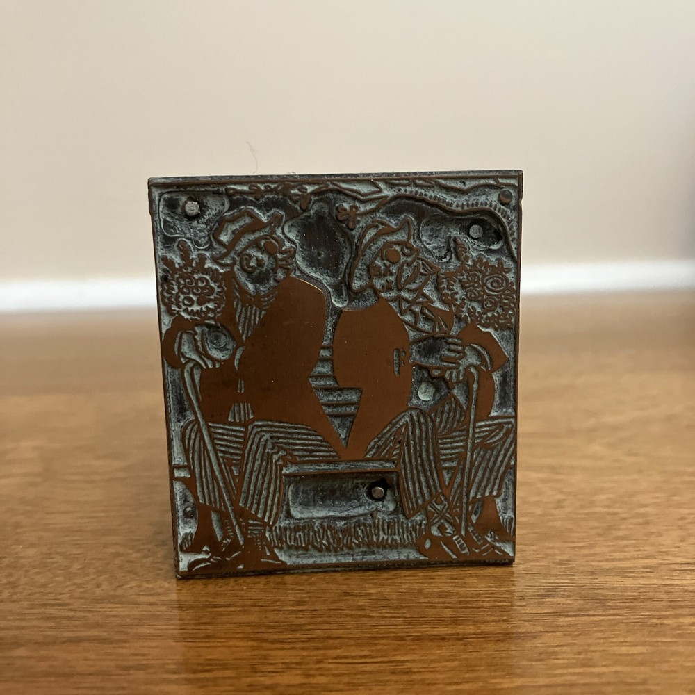 Vintage Printing Letterpress Printers Block Copper