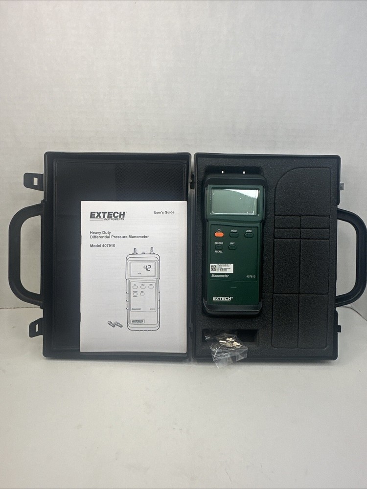 EXTECH Model 407910 Differential Pressure Manometer With Case