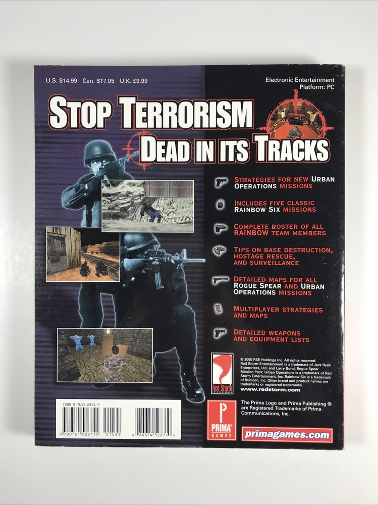 Rainbow Six Rogue Spear Platinum, Video Game Strategy Guide (Prima Games)