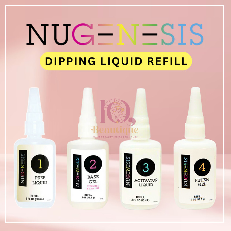 Nugenesis Dipping System Essentials Liquid Refill 2oz -Prep,Base, Activator, Top