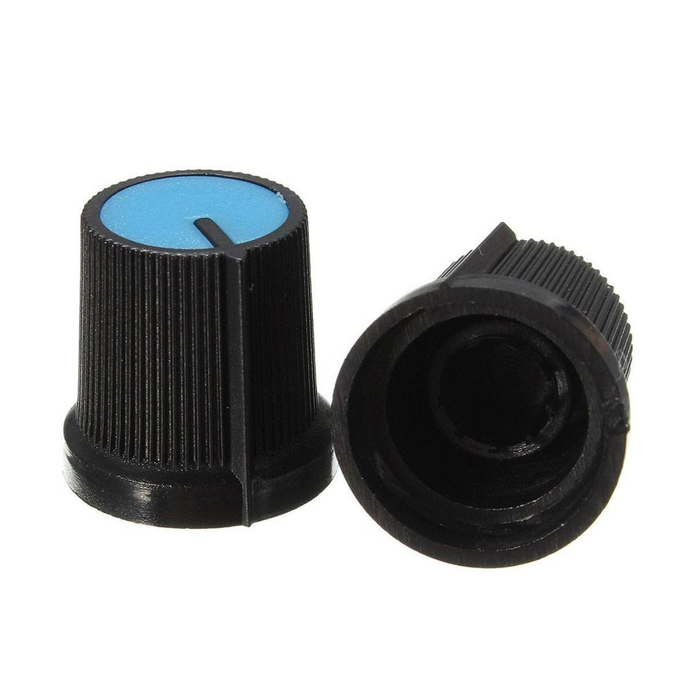 10 PCS Shaft Knob Plastic Control Knobs Flat Knurled Potentiometer