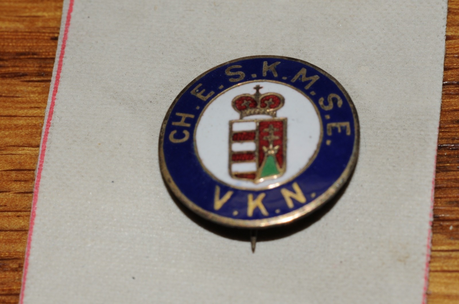 CH.E.S.K.M.S.E. V.K.N. Fraternal Organization Pin Gold Filled 1902 Historical