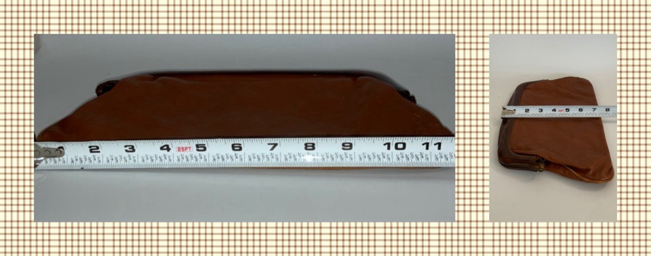 Vtg MANTESSA Made In Italy Leather W/Bakelite Handle Clutch/Handbag/Purse-Brown