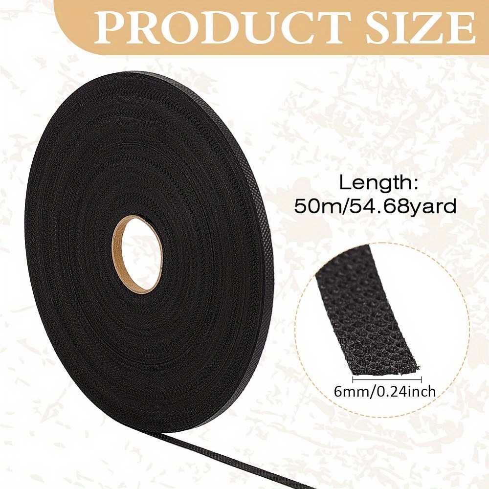 1roll PP Plastic Ribbon Baseball Cap Size Strip Cap Insert Strip Strip Black