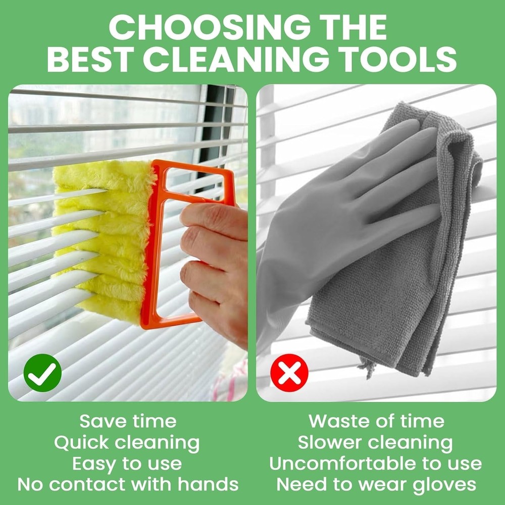 Complete 4-Piece Dusting Kit for Blinds & Vents: Washable & Efficient Cleaning