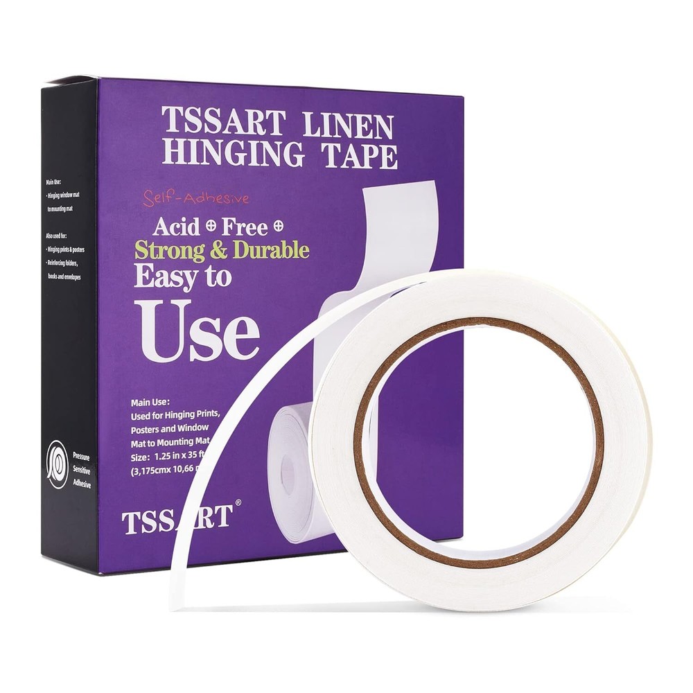 Linen Hinging Tape - Self-Adhesive Hinging Tape for Prints Matte Frames, Artwork