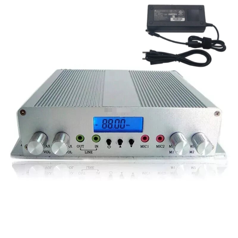 25W FM Radio Transmitter Stereo PLL Broadcast Station DC12V 6A 88MHz-108MHz New