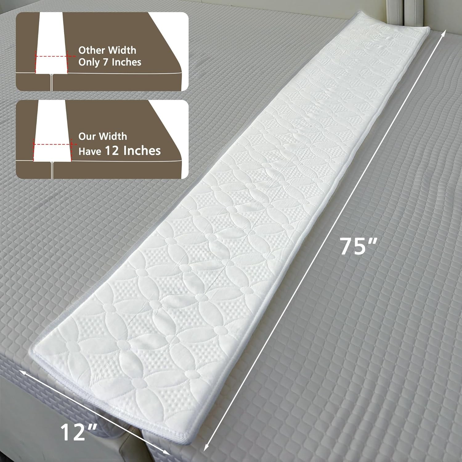 Bed Bridge Twin Size to King Size Bed, Memory Foam Waterproof Mattress Gap Fille
