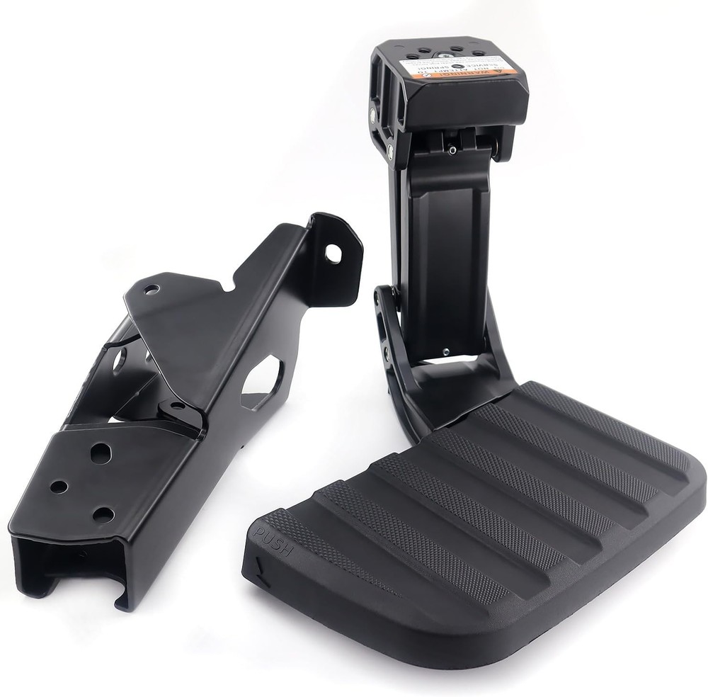 75330-01A Rear Bed Step Retractable Bumper Compatible with 2023 Black
