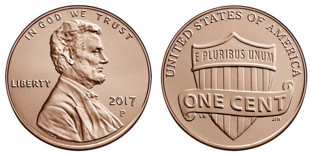 2017-P Lincoln Shield Cent - Uncirculated from Mint Roll - Only cent w/ P mint