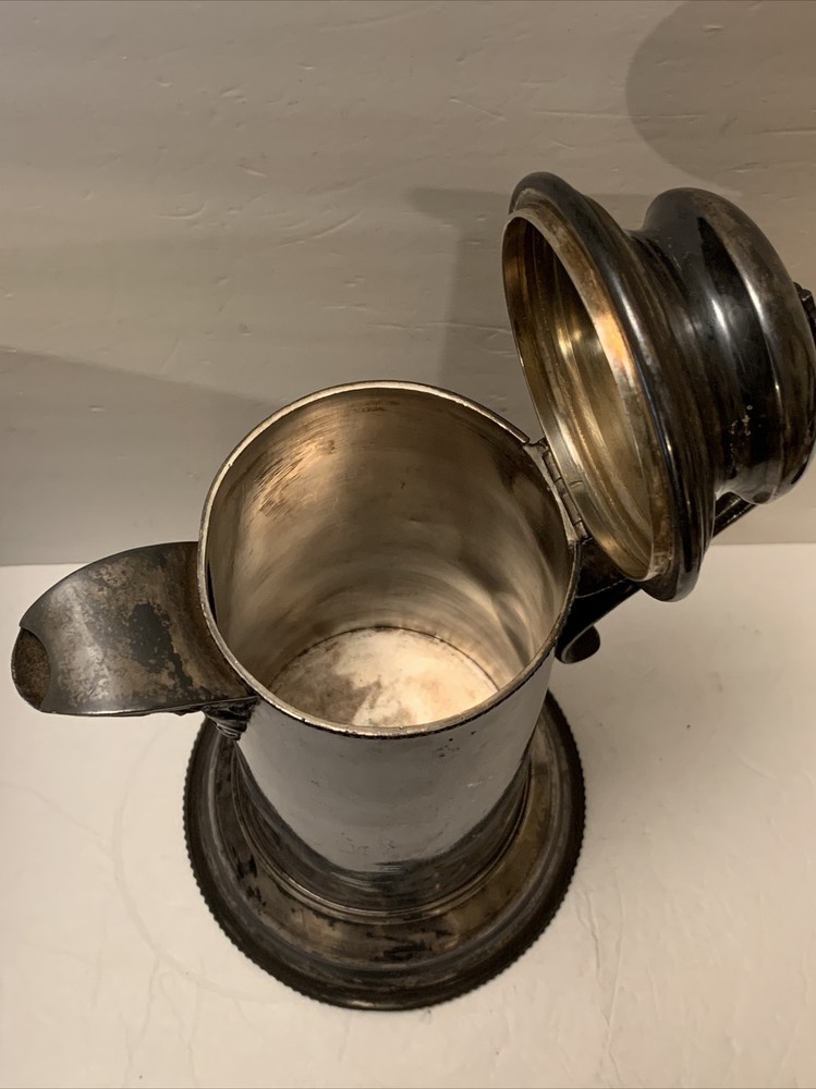 RARE Antique Rogers Bros MFG Co Silver plate Large Beer Stein, Serving Pitcher