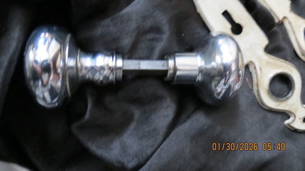 Antique Chrome Art Deco Mortise Lock Set