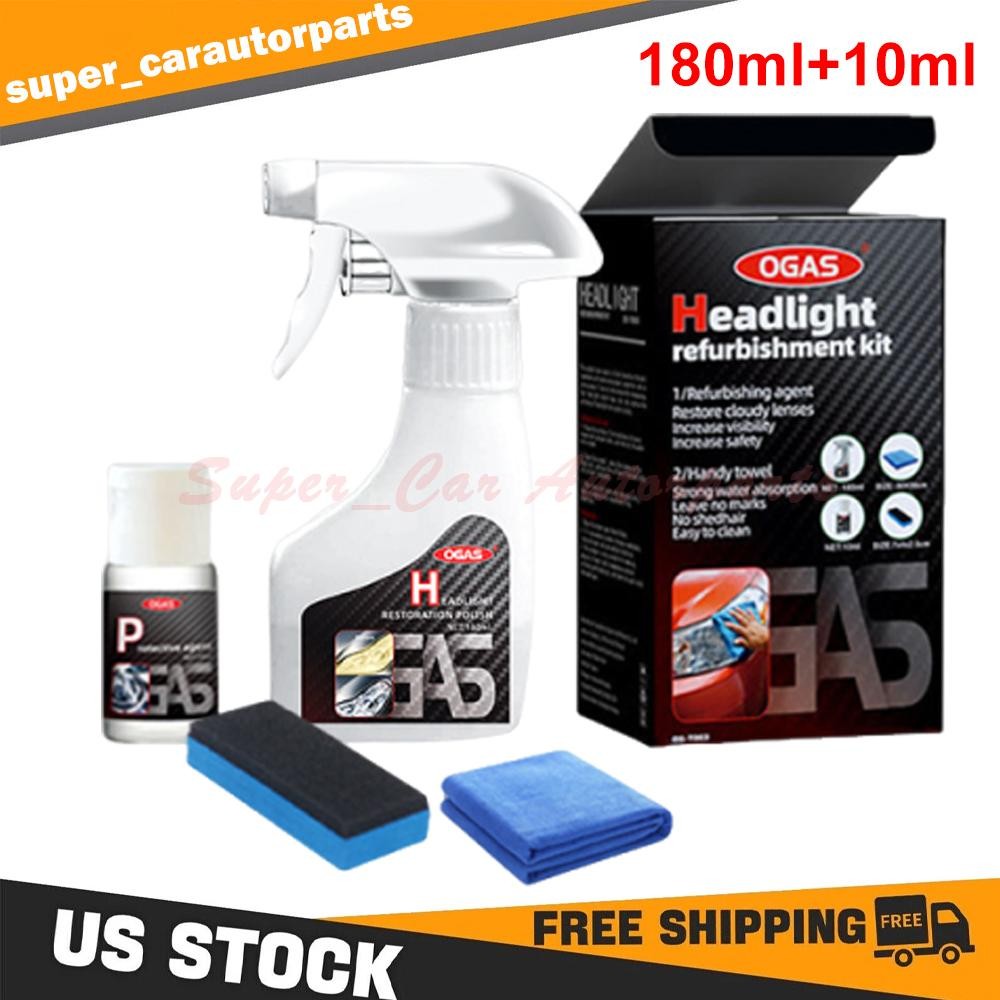 Automotive Headlamp Restoration Fluid Kit 180ml Headlight Polishing Cleaner 2026