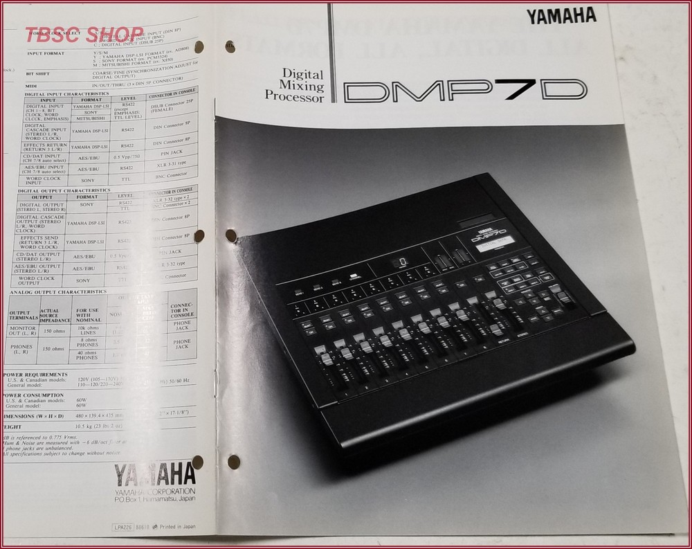Yamaha DMP7D Digital Mixing Processor Engine Sales Brochure