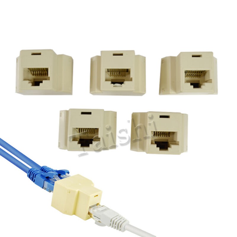 RJ45 Inline Coupler Cable Extender Connector 5pcs Cat6/Cat5e LAN ISDN Splitter