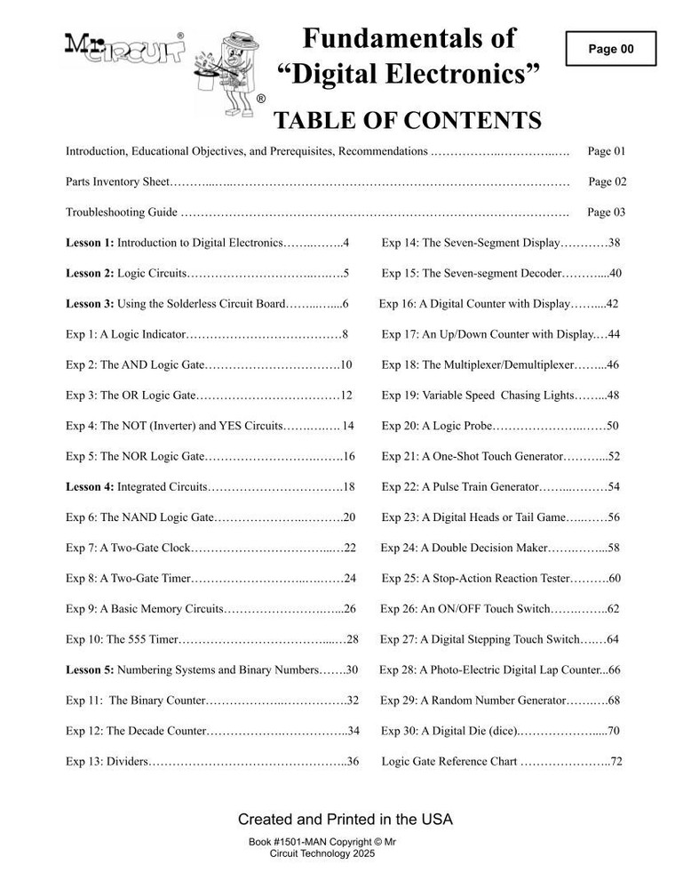 1501-MAN Mr. Circuit Digital Magic 80-Page Illustrated Learning Lab Book