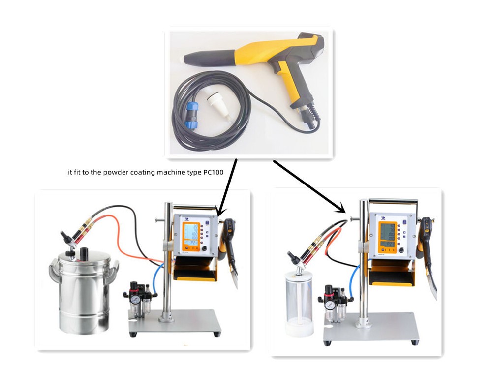 aftermarket replacement electrostatic powder coating spray gun for type pc100