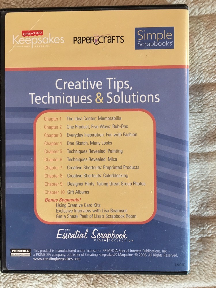 Creating Keepsakes “Creative Tips, Techniques & Solutions” (DVD 2006) Primedia