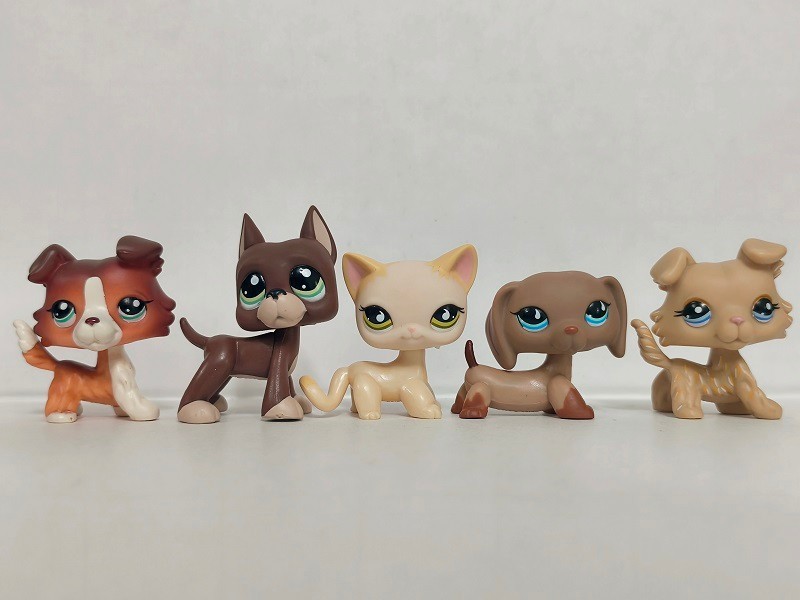 5pcs/lot Littlest Pet Shop Figure LPS Cat Dog #1542#1519#733#518#1194 Kid Toy