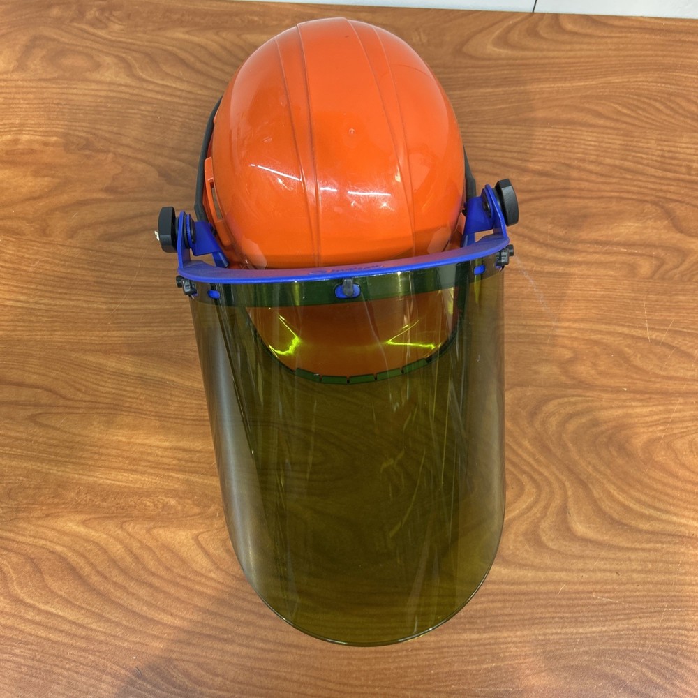 NEW Paulson Pro V Safe Electric Arc Flash Face Shield & Orange Hard Hat