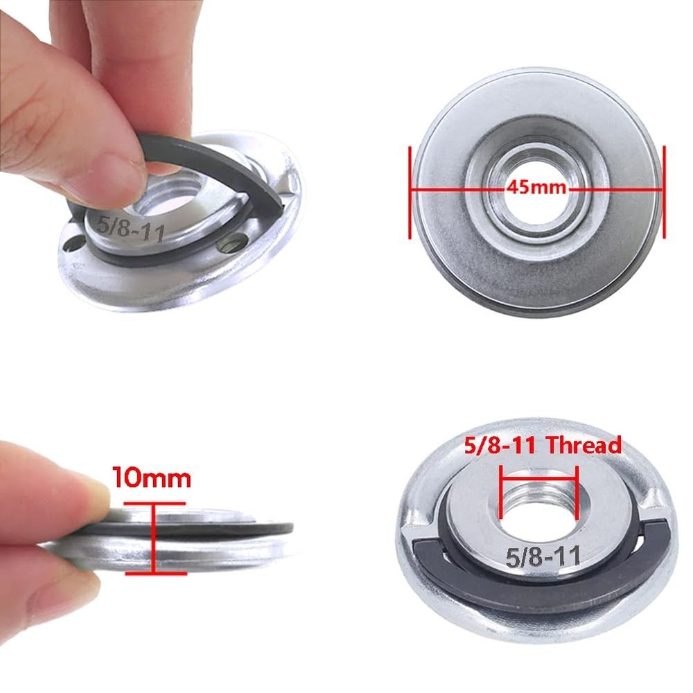 2Pcs Angle Grinder Flange Nuts with 5/8-11 Inch Thread, Quick Change Grinder Fla