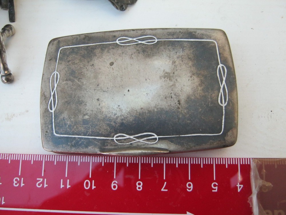 Antique Continental Silver & Enamel Case / Box Unusual Design