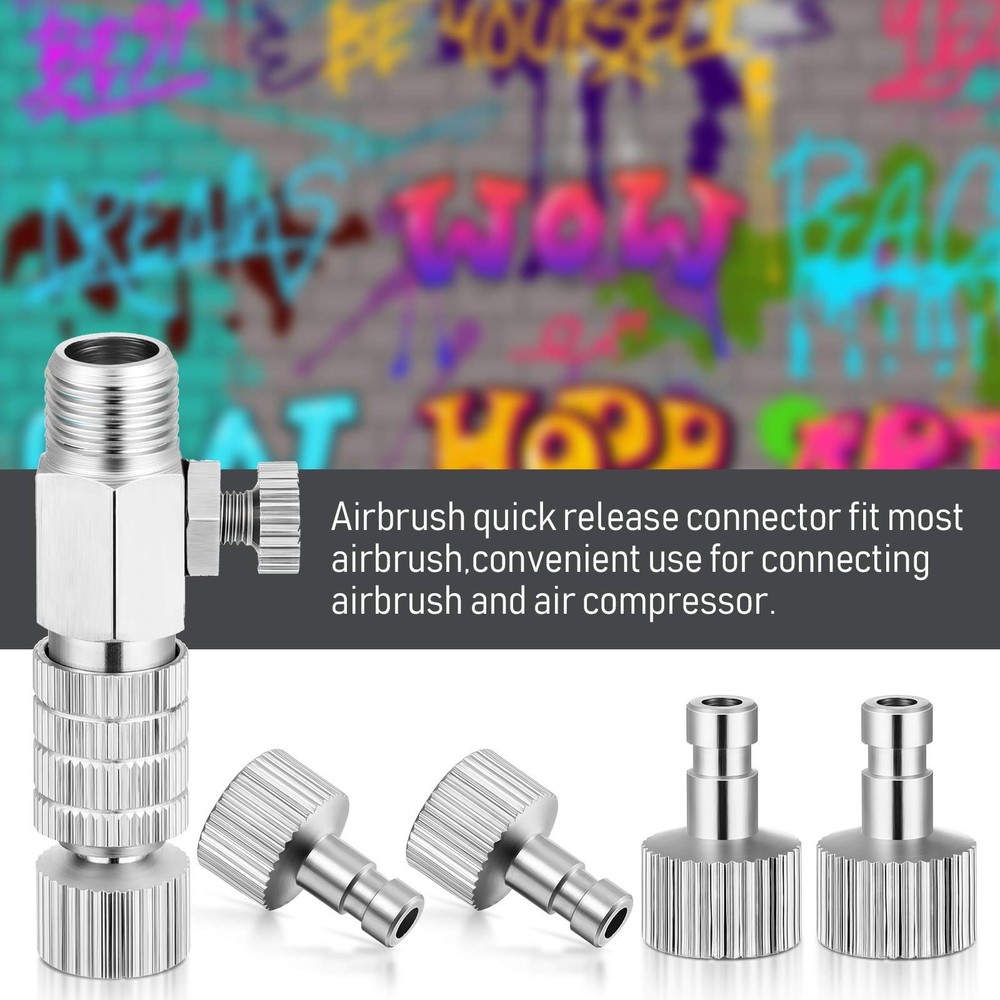 Airbrush Quick Release Coupling Adapter Kit Spray Gun Disconnect Set...