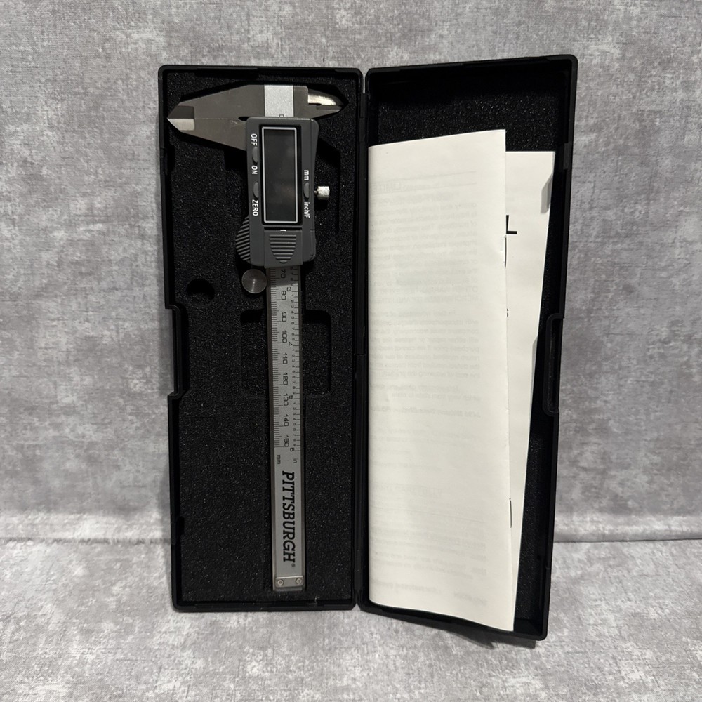 Pittsburgh 6" Digital Caliper with Case & Instructions Item 68304