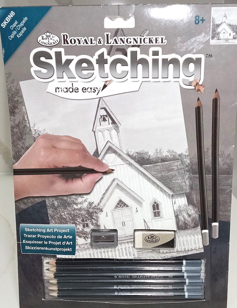 NEW Drawing Kit Sketching Made Easy CHAPEL includes pencil kit💖