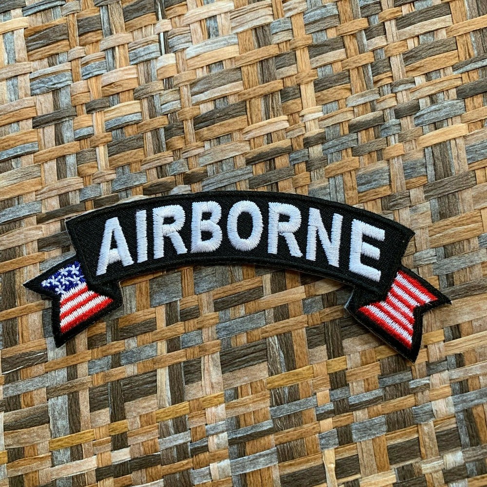AIRBORNE Small American Flag Rocker Patch