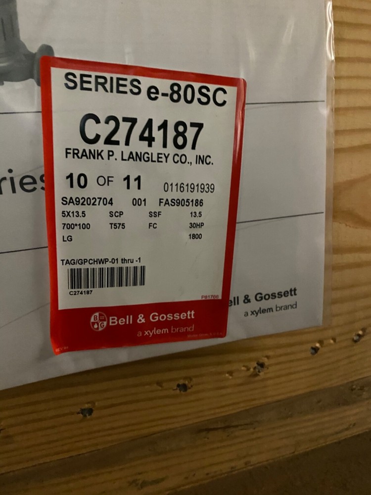Bell Gossett Pump E-80 SCFF 13.5