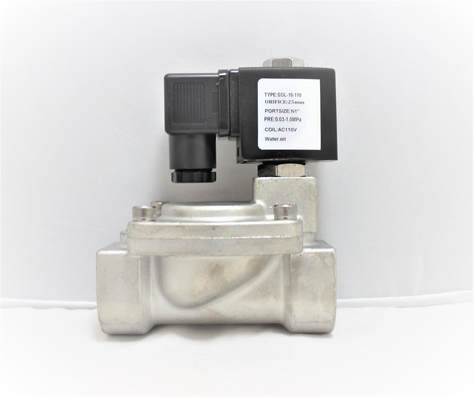 1" Stainless Steel Solenoid Valve Electric Normally Closed Water Gas Air Ro