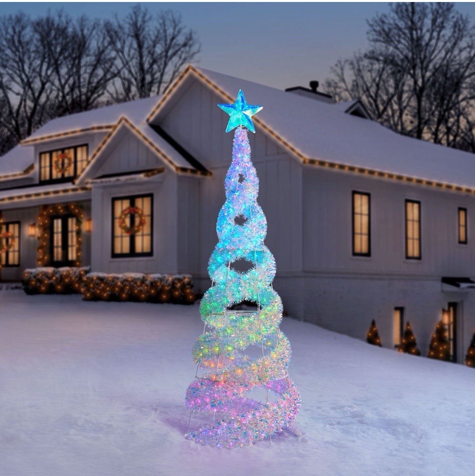Member's Mark 8' Pre-Lit Iridescent Color-Changing Spiral Tree