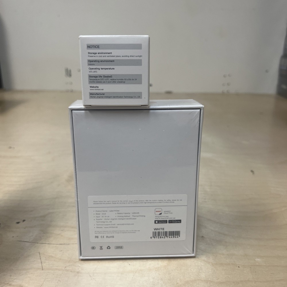 Nimbot D110 Bluetooth Wireless Compact Monochrome Thermal Label Printer White