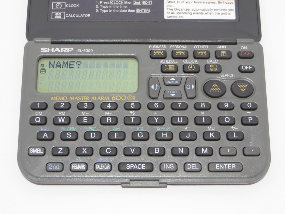 Sharp EL-6390 Memo Master Alarm 600 Electronic Organizer
